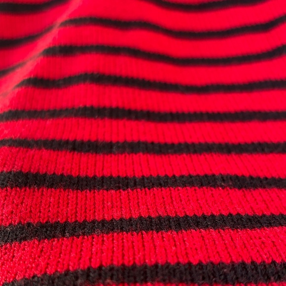 Ralph Lauren Women's Red and Black Striped Cowl Neck Sweater - Picture 5 of 5